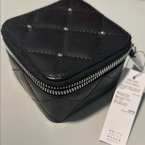 White House Black Market Black Quilted accessories travel Bag- NWT
